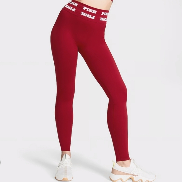 VS Pink Seamless High-waisted Red Legginga - Picture 1 of 5